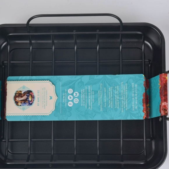 The Pioneer Woman Black non-stick Roasting Pan - Picture 2 of 5